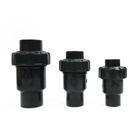 Single Union Check Valve 20mm To 110mm For Aquarium Garden Irrigation And Water Treatment Durable UPVC PVC Non Return Valve Prevents Backflow Easy Pipe Fit Plug And Play Plumbing Fittings, black PVC sizes