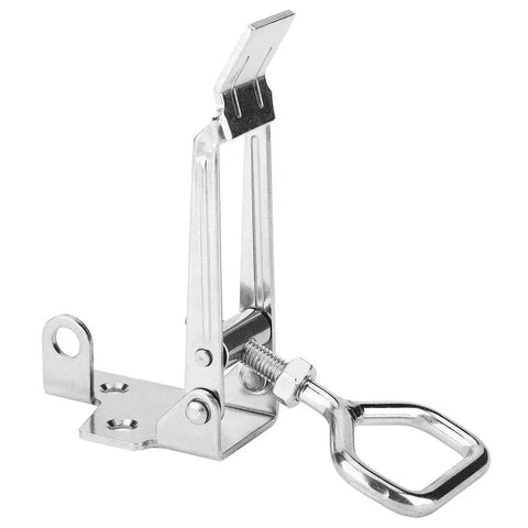 Heavy Duty Stainless Steel Over Center Latches Adjustable Triangular Toggle Clamps with metal handle for secure truck doors.