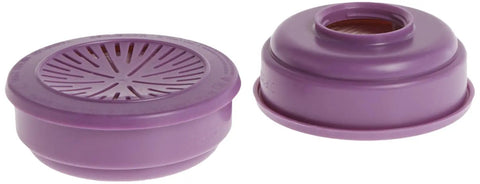 7580P100 Particulate Cartridge 2 Pack Heavy Duty P100 Filtration for Respirators shown in purple