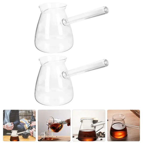Clear Glass Turkish Coffee Pot 450ml Teapot For Hot And Cold Drinks With Retro Design, versatile borosilicate glass brew pot.