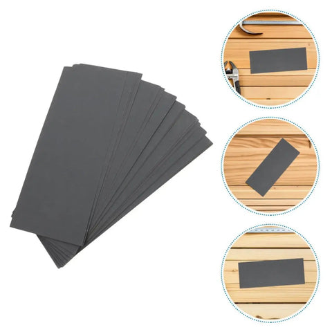 21pcs Heavy Duty Grit Emery Sandpaper Sheets, gray sheets stacked for metal and wood refinishing tasks.