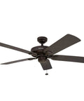 Belmar 52 Inch Ceiling Fan Without Light For Indoor Or Outdoor Use With Pull Chain Tri Mount Traditional 5 Blade Bronze ETL Wet Rated