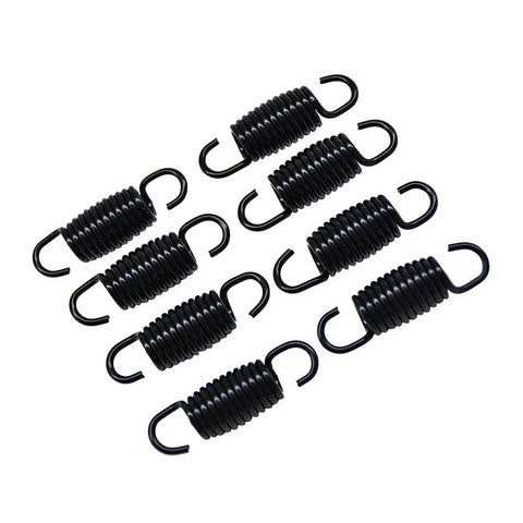 Solid Black Tension Springs 8 Pack With Reliable Hook To Hook Grip, 44.5 mm, perfect for furniture fix and heavy pull tasks.