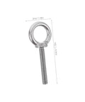 M10x60 Stainless Steel Eyebolts With Nuts And Flat Spring Washers, Weather Resistant And Anti Loosening Design For Outdoor And Indoor Use, Built To Last Heavy Duty Anchor Eyebolts For Household Projects And Sensitive Devices. stainless steel eyebolt with threaded shaft, 3cm eye