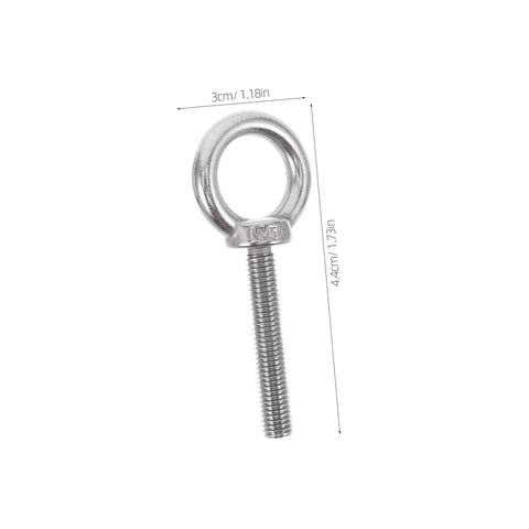 M10x60 Stainless Steel Eyebolts With Nuts And Flat Spring Washers, Weather Resistant And Anti Loosening Design For Outdoor And Indoor Use, Built To Last Heavy Duty Anchor Eyebolts For Household Projects And Sensitive Devices. stainless steel eyebolt with threaded shaft, 3cm eye