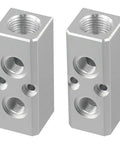 Heavy Duty Aluminum Air Manifold Distributor 1/2 Inch NPT 2 Way 4 Port Block Setup For Exhaust And Vacuum Systems 2 Pack For SY30 Series