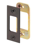 Heavy Duty Tough As Nails Bronze Finish Steel Security Deadbolt Door Lock Strike With Dual Plates 11/16 By 1-1/4 Inch