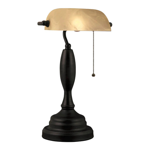 Antique Banker Desk Lamp In Oil Rubbed Bronze With Pull Chain Corded Lighting For Home Office Dorm Or Apartment Smart Home Capable