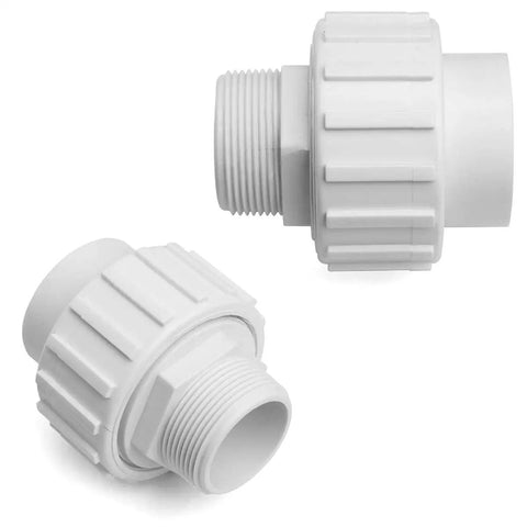 Two Piece Universal One And A Half Inch PVC Slip Union Socket Joint Adapter Fitting Quick Connector Replacement For Pool Or Spa Pump