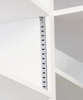 Close-up of Heavy Duty Metal Shelf Clips With Super Sturdy Adjustable Mounts secured to a white shelving unit.