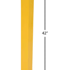 Prime Grade Built Like A Tank Steel Square Safety Bollard With Impact Resistant Cap 42 Inch Bright Yellow Industrial Garage Guard Post.
