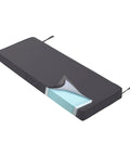 Extra Thick Memory Foam Outdoor Bench Cushion 3.5 Inch Thick Comfy Waterproof Pad With Handle And Adjustable Straps, Gray, 36x18 inches