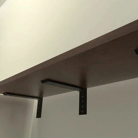 Countertop Support Bracket 2 Pack Heavy Duty Hidden L Bracket 12x6x2.5 Inches for Quartz Granite Laminate Black installed view