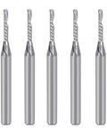 Down Cut Single Flute O Flute CNC Router Bit Set For Acrylic PVC MDF Wood With One Eighth Inch Cutting Diameter And One Sixteenth Inch Cutting Length Pack Of Five