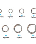 295 Pcs 304 Stainless Steel Spring Wave Washer Set With 7 Sizes M3 M4 M5 M6 M8 M10 M12 shown with quantity.