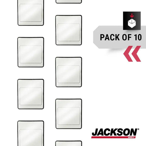 Welding External Safety Lens Replacement Pack Of 10 For TrueSight II Digital ADF Helmet Clear Tint visible in packaging
