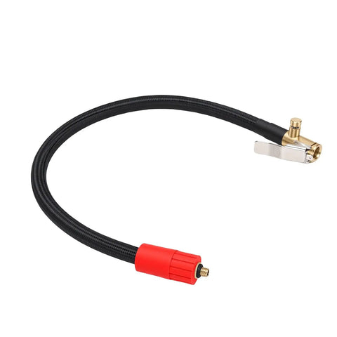 Premium Flexible Silicone Tire Inflator Extension Hose 40cm With Quick Clamp Chuck For Cars Motorcycles Bikes No Sweat Roadside Help Easy Reach Tight Spots Essential Garage Tool Game Changing Auto Repair Gear You Need Right Away black 40cm hose with quick clamp chuck and red connector