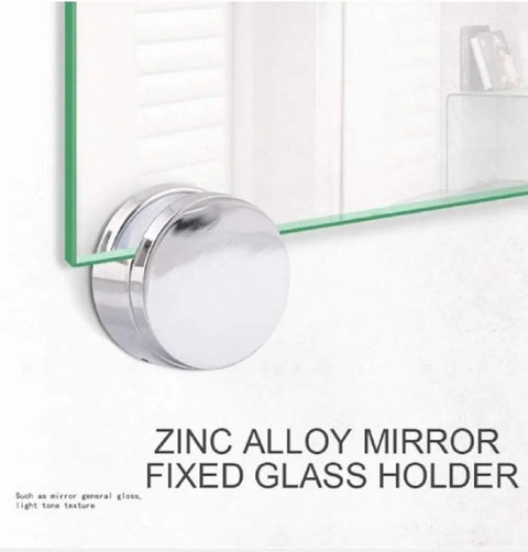 Beefy Adjustable Rimless Rectangle Glass Shelf Holder Heavy Duty Clamps Chrome Plated Metal Shelf Supports for Glass Shelves Durable Fixture Brackets for Modern Kitchens and Bathrooms