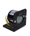 Side view of DIY Friendly Setup-Ready Universal AC 110V/220V 6W Permanent Magnet Synchronous Motor with Capacitor and Speed Reducer, 2.5RPM Bracket.