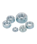 Zinc Plated Carbon Steel Self Clinching Rivet Nutserts M2 To M10 30 Piece Set For Sheet Metal Jobs showing six sizes of nutserts.