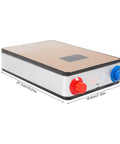 Electric Tankless Water Heater 110V 4500W, compact design with red and blue knobs for hot and cold water control.
