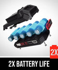Snag This 20V Cordless Jigsaw With Battery And Fast Charger For Knocking Out Clean Straight And Curved Cuts Heavy Duty Workhorse Power Saw For Weekend Builders And Pros battery pack showing 2x battery life and lithium cells.