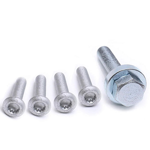 Set of five silver bolts for Beefed Up Front Wheel Bearing Hub Assembly For VW And Audi Rides Fits Passat GTI Golf Tiguan CC Jetta