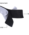 Close-up of Heavy Duty 1x4 Inch Hook And Loop Fastener Strips With Adhesive showing hook and loop sections in black.