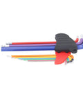 Solid Durability Hex Wrench Set Includes Nine Tough CR V Steel Keys With Anti Slip Texture And Multi Color Coding Plus Precision Chamfered Ends For All Your Furniture Assembly Small Appliance Repair And Heavy Mechanical Work Right Out The Box. Color-coded CR-V hex wrench set with holder