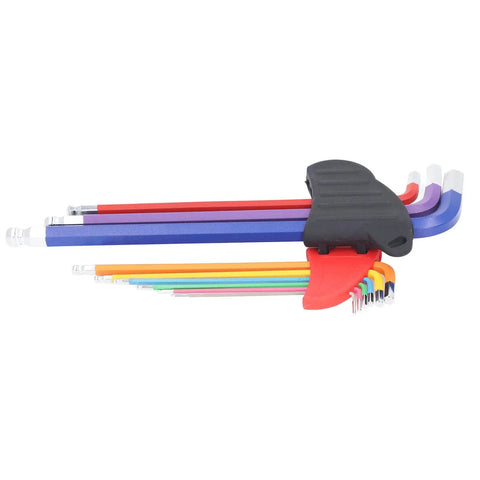 Top Tier Hex Wrench Set Anti Slip Multi Color Long Arm Key Kit Perfect For Small Appliances And Home Repairs With Color Coded Design For Quick Size Selection And Easy Grip Handle To Make Tightening Jobs A Total Breeze Every Single Time, alloy steel, long arm set