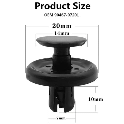Close-up of 100 Pieces Nylon Engine Under Cover Push Type Retainer Clips Kit With Bonus Fastener Remover For Toyota And Lexus 9046707201