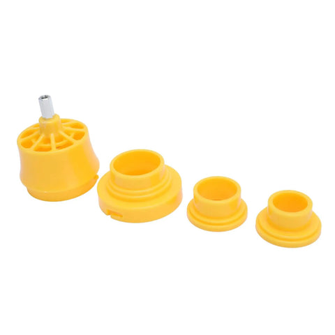 Powerful Electric Drill Compatible Pvc Pipe Threader Kit With Three Die Sizes and Nine Piece Reusable Thread Maker Set For Plumbing Projects Home Improvement Tasks And Steel Pipe Threading Work Made Easy, yellow cutters.