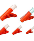 Five-piece Wire Loom Insertion Tool Set For Three Eighths To Two Inch Conduit Sleeving, in orange and white plastic.
