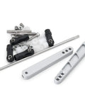 Alloy Metal Rear Sway Bar Anti Roll Set components for 1 to 10 RC Crawler Axial Wraith RR10, silver steel torsion bar parts.