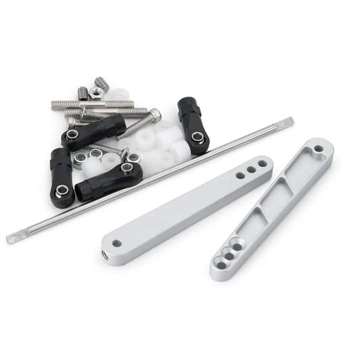 Alloy Metal Rear Sway Bar Anti Roll Set components for 1 to 10 RC Crawler Axial Wraith RR10, silver steel torsion bar parts.