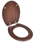 Two Pack Heavy Duty Wood Toilet Seats Featuring Hella Smooth Soft Close Lids And Zero Slam Design In Slick Dark Brown Finish includes hinge.