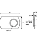Diagram of Economy Five Sixteenth Eighteen Offset Threaded Slide In T Nut for Fifteen Series Aluminum, black zinc-coated steel.