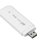 Slick Portable 4G LTE Mobile WiFi Router With All Day Juice Compact Design For Travel Office Home European Coverage High Speed Wireless Hotspot USB Powered SIM Card Ready On The Go, white USB modem.