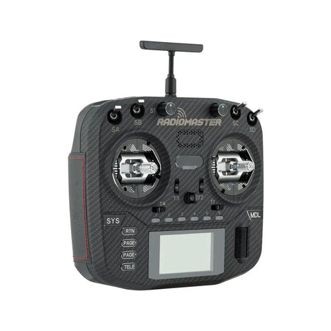 Boxer Max Transmitter Remote for RC Drones with Carbon Fiber Pattern Case AG01 Hall Gimbals CNC Buttons ELRS Black Mode 2