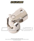 2 Pack Universal Motor Shaft Couplings 8mm To 8mm With Screws, High Quality Wear Resistant Joint Shaft Couplers For Motors, RC Cars, Drones, Robotics, And DIY Projects. Silver metal coupler close-up