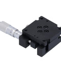 Rotary Positioning Stage 40x40mm Aluminum Alloy Plus Minus 10 Degree FineTune Rotation Table with Micrometer, black base view