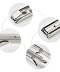 Detailed view of stainless steel quick snap lock hinge for 2 Piece Heavy Duty Folding Shelf Brackets Wall Mount Wood Support.