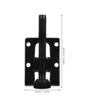 Heavy Duty Adjustable Furniture Leveling Feet With Right Angle Side Mount For Cabinets, Workbenches, And Wardrobes, Anti Slip Black PVC Steel, 4 Pack Bundle, front view