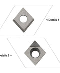 PCD Lathe Turning Inserts CCGT09T302 for Aluminum and Copper showing details of silver hard inserts for CNC precision machining.