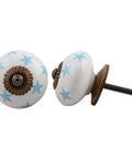 Killer 100 Pack White Ceramic Star Drawer Knobs For Kitchen Cabinet Hardware And Dresser Pulls Super Easy Install Knockout Finish To Level Up Your Home Makeover Game Fast, featuring blue stars.