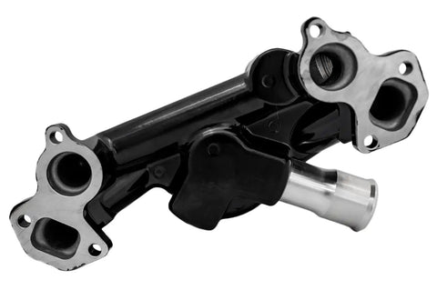 Heavy Duty Electric Water Pump For Chevy LS1 LS2 LS3 Engines Pushing 35 GPM With Slick Black Finish and mounting brackets.