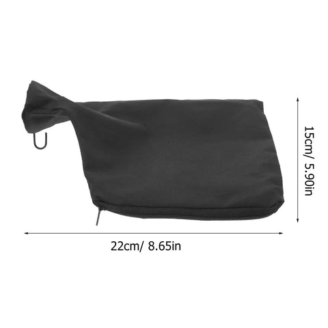 Heavy Duty Cloth Miter Saw Dust Collection Bag With A Secure Zipper Closure Black Replacement, 22cm x 15cm size, for trapping sawdust.