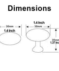 Dimensions of Smooth And Stylish Satin Nickel Mushroom Cabinet Knobs For No Sweat Hardware Swaps and Instant Kitchen Glow Ups.