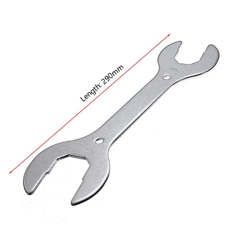 Four In One Bike Headset Wrench For Front Forks 30 32 36 40 Mm CrMo Steel Tough As Nails And Lightweight Repair Tool shown at 290mm length