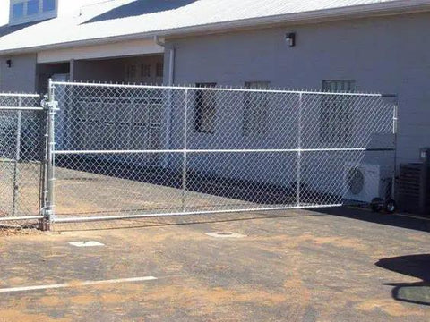 Heavy Duty Chain Link Sliding Gate Rollers Set With 5 Inch Wheels for sturdy gate movement.